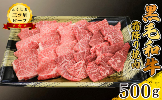 黒毛和牛 牛肉 焼肉 500g 霜降り 和牛 とくしま三つ星ビーフ 牛肉 ぎゅうにく 牛 肉 ビーフ BBQ アウトドア キャンプ おかず おつまみ 惣菜 弁当 日用 お祝い 誕生日 記念日 ギフト 贈答 プレゼント お取り寄せ グルメ 冷凍 小分け 送料無料 徳島県 阿波市 肉の藤原 1570336 - 徳島県阿波市