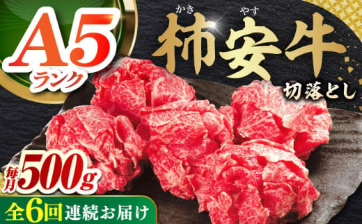 【6回定期便】 最高級A5等級 三重県産 黒毛和牛 柿安牛 切落とし 500g 亀山市/柿安本店 牛肉 冷蔵 送料無料 [AMBW010] 1555836 - 三重県亀山市