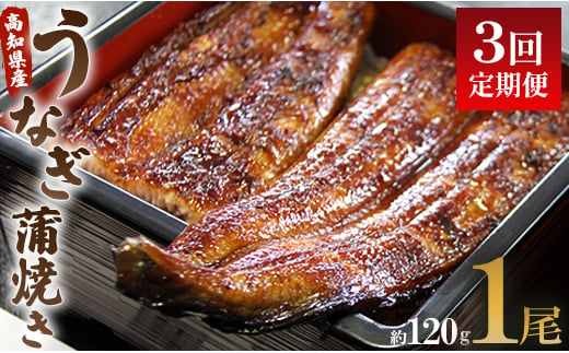 【3回定期便】うなぎ屋きた本 うなぎ蒲焼き120g 1尾(無頭) Wun-0020 1582810 - 高知県香南市