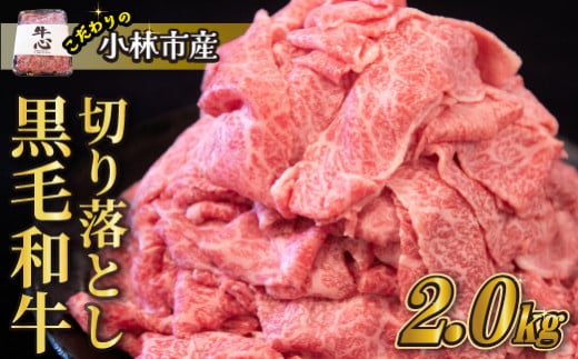 【令和7年1月以降発送】小林市産黒毛和牛切り落とし 2kg （牛肉 黒毛和牛 訳あり 切り落とし 小間切れ 赤身 小分け）