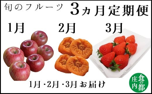 食の都庄内　《1・2・3月お届け》旬のフルーツ3ヶ月定期便