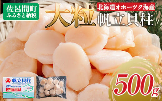 北海道オホーツク海産 大玉帆立貝柱 500g 【 ふるさと納税 人気 おすすめ ランキング ホタテ ほたて 帆立 ホタテ貝柱 ほたて貝柱 貝柱 刺身 帆立刺身 刺身ホタテ 魚介 新鮮 オホーツク海産 北海道 佐呂間町 送料無料 】 SRMR001 1508807 - 北海道佐呂間町