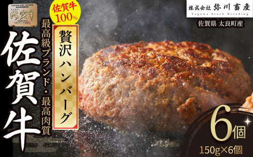 OD3 佐賀牛100％の贅沢ハンバーグ 150g×6個 手造り 佐賀牛100% 国産牛 和牛 ブランド牛 牛肉 肉 高級 人気 おすすめ 佐賀県 太良町 1584600 - 佐賀県太良町