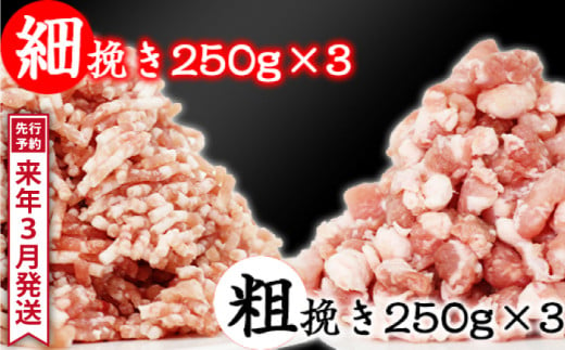 《2025年3月発送》 ありすぽーく 挽き肉 小分けセット 総量1500g ／ 豚肉 ひき肉 肉 ミンチ