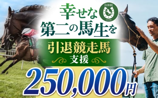 【幸せな第二の馬生を】引退競走馬支援 250,000円 【CLUB RIO】 支援 動物支援 動物保護 流鏑馬 返礼品なし [HBY008]