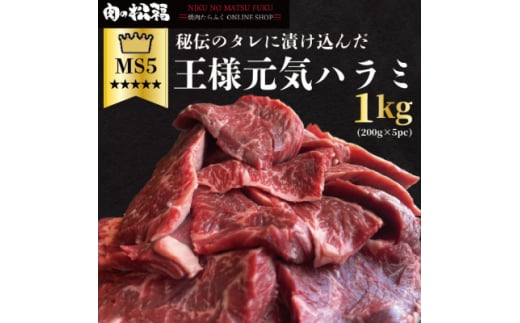 秘伝のタレで漬け込んだ王様元気ハラミ　＜内容量1kg＞【1535873】 1591055 - 三重県鈴鹿市