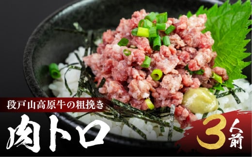 段戸山高原牛の肉トロ 計180g (60g×3パック) 肉トロ フレーク（段戸山高原牛） 生食用牛肉