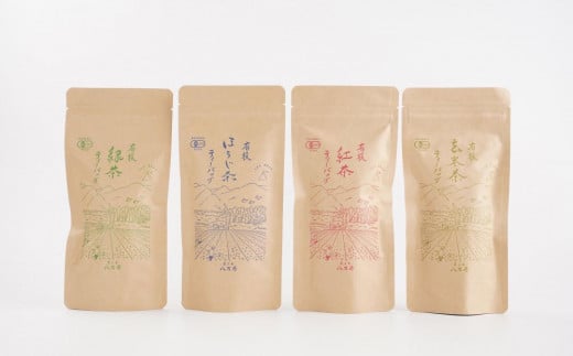 有機 屋久島茶 ティーバッグ 4種 詰め合わせセット（緑茶・ほうじ茶・紅茶・玄米茶）＜八万寿茶園＞