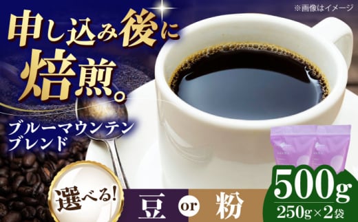 コーヒー豆 ブルーマウンテンブレンド 500g (250g×2袋) 珈琲 コーヒー豆 コーヒー粉 コーヒー ドリップ ドリップ珈琲 飲料 愛媛県大洲市/株式会社日珈 [AGCU007] お正月 クリスマス