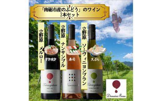 Domaine Beau「南砺市産のぶどう」立野原ワイン3本セット