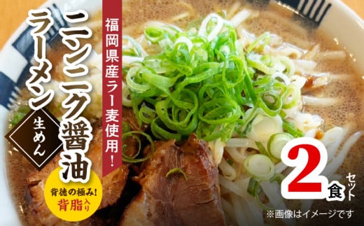 【福岡県産ラー麦使用】背徳の極み！背脂入りニンニク醤油ラーメン（2食） PC7706