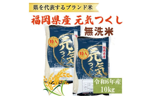 令和6年産 福岡県産 ブランド米「元気つくし」無洗米 10kg [a8258] 株式会社 ゼロプラス 【返礼品】添田町 ふるさと納税