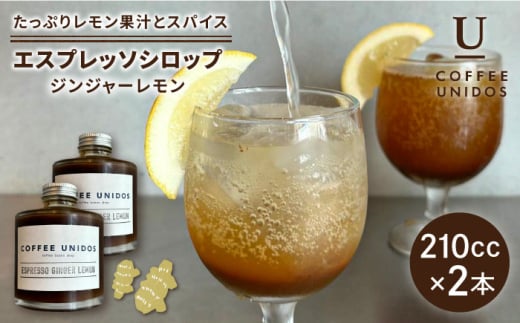 ESPRESSO SYRUP GINGER LEMON 210cc×2本 糸島市 / COFFEE UNIDOS コーヒー エスプレッソシロップ [AQF024]