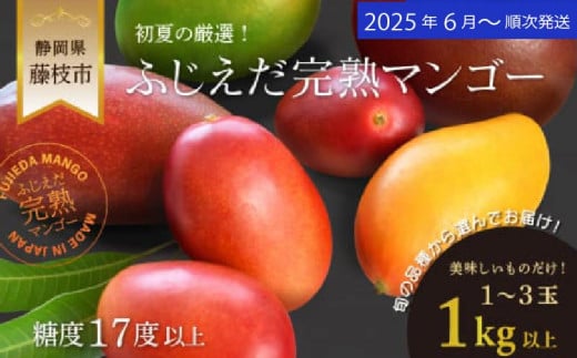 【 先行予約 : 2025年6月頃より順次発送 】 完熟マンゴー 1kg 糖度 17 以上 厳選 フルーツ 果物 国産 数量限定 フルーツ トロピカルフルーツ アーウィン マハチャノック ナンドクマイ 紅キンコウ キーツ  静岡県 藤枝市  736859 - 静岡県藤枝市