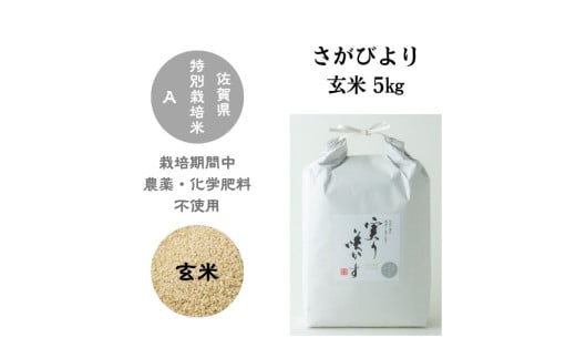 【令和6年産】「実り咲かす」農薬・化学肥料不使用 さがびより 玄米5㎏［A0106-0008］ 1734947 - 佐賀県佐賀県庁