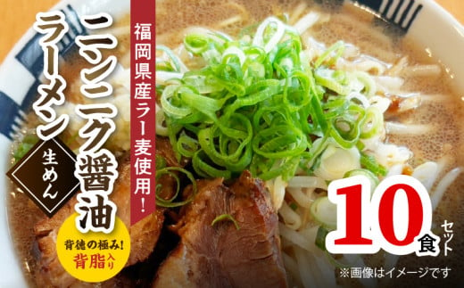 【福岡県産ラー麦使用】背徳の極み！背脂入りニンニク醤油ラーメン（10食） PC7906