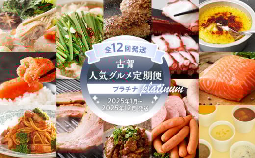 古賀人気グルメ定期便 プラチナ【年12回発送】 (ソーセージ・もつ鍋・ハンバーグ・蛸・クレームブリュレ・明太子・サーモン・パスタ・ベーコン・カレー・土手煮・水炊き・パスタ＆スープ) 定期発送 冷凍 送料無料 976159 - 福岡県古賀市
