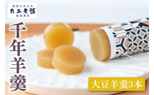 【丸三老舗】千年羊羹【ようかん 羊羹 大豆 だいず 甜菜糖 てんさい糖 和菓子 スイーツ 和スイーツ 茶菓子 お茶菓子 10000円以内 一万円以内 茨城県 鹿嶋市】（KF-17） 1699400 - 茨城県鹿嶋市