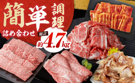 【年内発送】簡単調理! お肉の詰め合わせ 総計約4.7kg 牛肉 鶏肉 豚肉 国産 小分け 食べ比べ 【(有)山重食肉】 [ATAP009] 878464 - 高知県高知市