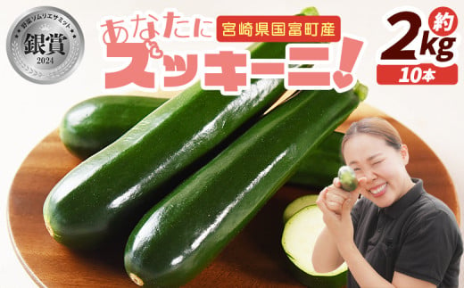 ＜野菜ソムリエサミット銀賞受賞！ あなたにズッキーニ約2kg（10本）＞翌月末迄に順次出荷【 野菜 青果 国産 生食 輪切り ソテー サラダ 天ぷら ラタトゥイユ 】