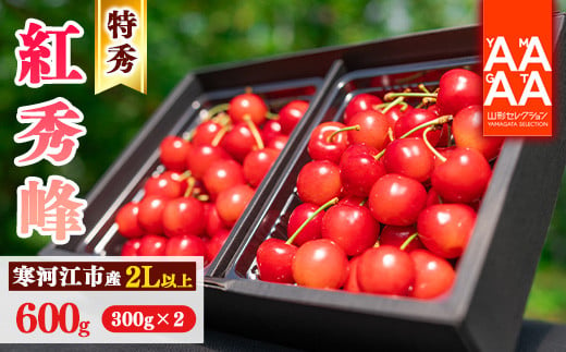 令和7年産 特秀品 さくらんぼ「 紅秀峰 」600g (300g×2パック) 2L以上 2025年産 山形県産 山形産 【2025年6月中旬頃～7月上旬頃発送予定】　032-A-AF022 254678 - 山形県寒河江市