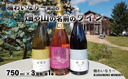 [No.5657-4151]楠わいなりー周辺の畑や山の名前のワイン 3本セット (750ml×3種類 各1本)  《楠わいなりー》