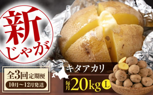 【全3回定期便】【10月〜12月発送】 新じゃがいも キタアカリ 20Kg 《喜茂別町》【Aコープようてい】 ジャガイモ じゃがいも 野菜 季節の野菜 詰め合わせ 北海道 産地直送 定期便 1362848 - 北海道喜茂別町