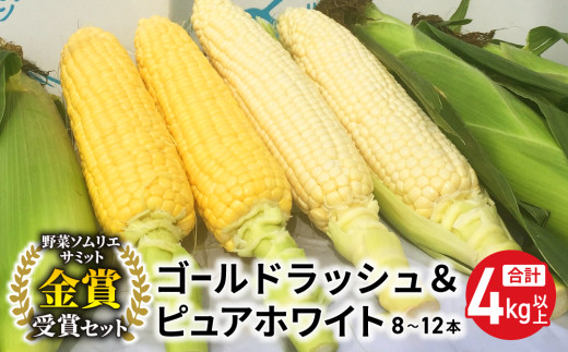 【先行受付2025年発送】野菜ソムリエサミット金賞受賞！東御市産とうもろこし（ピュアホワイト・ゴールドラッシュ）約4kg（8〜12本）｜スイートコーン ※2025年7月上旬~9月上旬に順次発送予定※着日指定不可 427793 - 長野県東御市