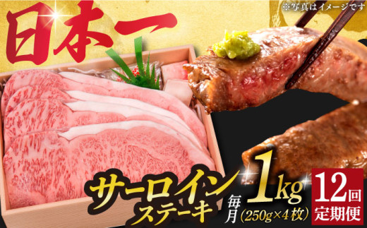 【12回定期便】 長崎和牛 A5ランク 特選 サーロインステーキ 4枚 計1kg 《小値賀町》【株式会社 OGAWA】 [DBJ017] 肉 和牛 黒毛和牛 サーロイン ステーキ A5 贅沢 12回定期便 12回 定期便