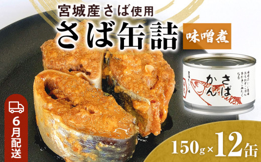 【6月配送】缶詰 さば缶詰 味噌煮 12缶 サバ缶 鯖缶 さば缶 鯖 味噌 国産 常温 長期保管 ローリングストック 備蓄 常温保存 防災 非常食 キャンプ 保存食 長期保存可 缶詰め セット 保存料 無添加 STIみやぎ 1384759 - 宮城県石巻市