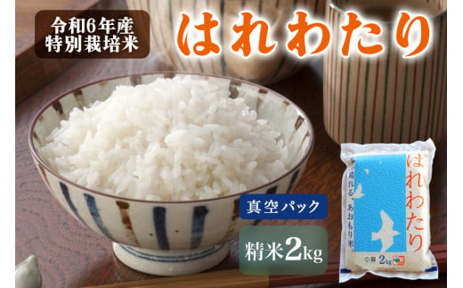 令和6年産 新米 特別栽培米《真空パック はれわたり》精米2kg｜2kg 2024年 青森県 つがる市産米 つがる 精米 白米 お米 米 こめ 特A [0761] 1655575 - 青森県つがる市