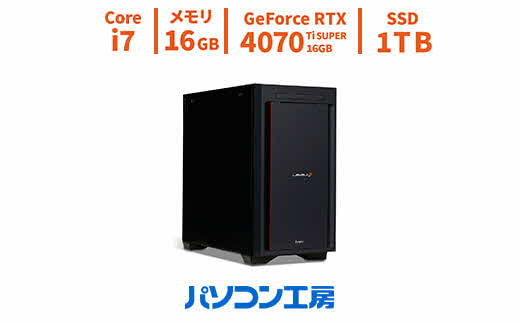 パソコン工房 ミニタワーゲーミングPC Core i7/RTX 4070 Ti SUPER/214【108_9-001】 1690507 - 島根県出雲市