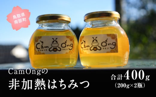 【CA03】CamOngの非加熱はちみつ 合計400g(200g×2瓶) ハチミツ 蜂蜜 1648308 - 鳥取県南部町