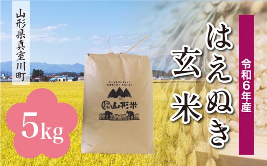 ＜配送時期が選べて便利＞ 令和6年産 真室川町厳選 はえぬき ＜玄米＞ 5kg（5kg×1袋）