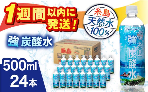 強炭酸水 プレーン 500ml × 24本 糸島市 / スターナイン 炭酸水 国産 