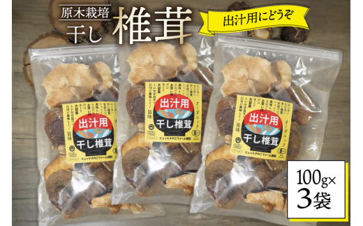 宮崎県産 乾燥 椎茸 100g×3袋 チャック袋入 [ HUTTE 宮崎県 美郷町 31ao0014] 干ししいたけ 出汁 オーガニック 原木栽培 有機JAS認証 大容量 料理 調理 常温 渡川 アヒージョ 煮物 煮付け おかず おこわ 鍋 みそ汁 炒め物 うどん そば スープ パスタ リゾット 春巻き 数量限定