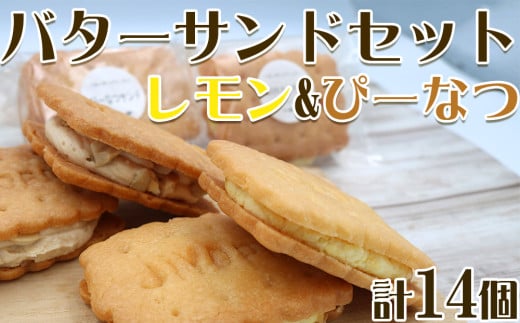 【中島屋菓子店】バターサンドセット　レモン&ぴーなつ 計14個 [0010-0347] 1690387 - 千葉県鴨川市