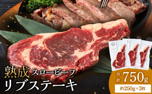 放牧牛 スロービーフ リブステーキ 250g 3枚 (計750g) 杉山牧場 北海道 浜頓別 肉 牛 牛肉 ウエットエイジング