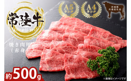 最高級常陸牛 焼肉用（赤身）約500g【常陸牛 和牛 黒毛和牛 国産和牛 国産黒毛和牛 焼肉 BBQ 小分け 赤身肉 鹿嶋市 茨城県】(KCW-23)