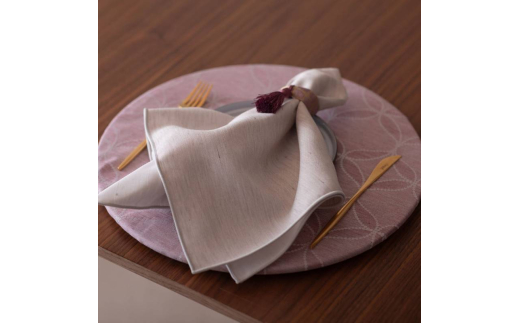 丸形ランチョンマット Azulejo Round Luncheon mat/アズレージョ プレイスマットなし プラム