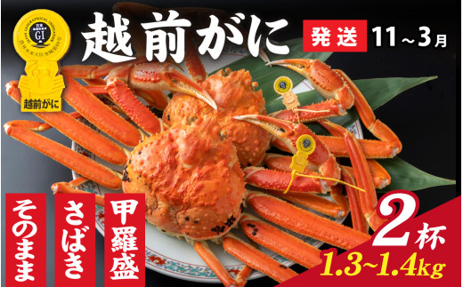 【先行予約】選べる！美味しさ直送【成前特選】越前かに（1.3kg～1.4kg）×2杯【11月～3月発送】姿  [R-028062_06] 1144369 - 福井県福井市 |
