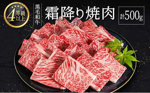 ＜肉質等級4等級以上＞黒毛和牛 霜降り 焼肉 計500g 牛肉 BBQ 国産 宮崎県産【B651-25】