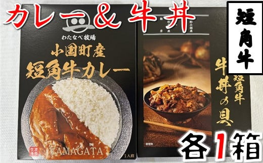 短角牛カレー・短角牛牛丼の具　各1箱づつ 1675906 - 山形県小国町