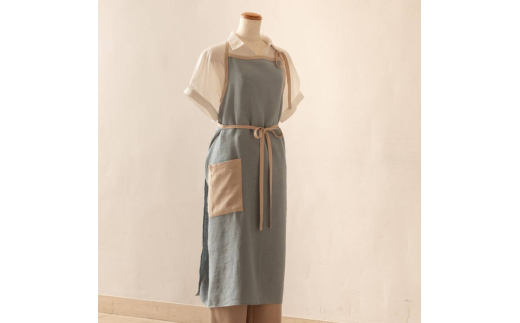 エプロン lithuania linen Apron／リトアニアリネン グリーン