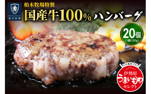 [ジュワッと肉汁まで美味い！] 柏木牧場特製 国産牛100%ハンバーグ (120g×20個)｜伊勢原市 牛肉 特製 ギフト 神奈川県 贈り物 人気 お土産 正月 肉の日 バーベキュー パーティ 冷凍便 惣菜 肉 焼くだけ 牛肉100％ 国産 [0068] 229658 - 神奈川県伊勢原市