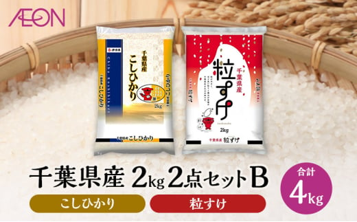 お米 千葉県産 2kg 2点セットB (コシヒカリ・粒すけ)[配送月選択可] 白米 米 食べ比べ セット 