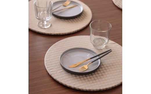 丸形ランチョンマット Calm Round Luncheon mat/カルム プレイスマットなし スノー