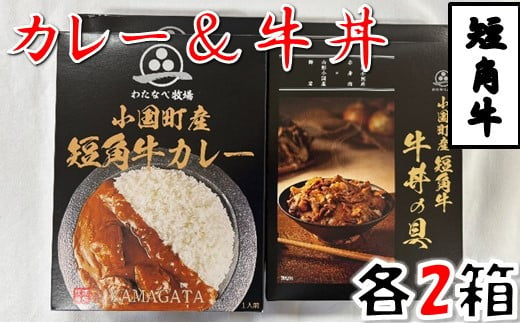 短角牛カレー・短角牛牛丼の具　各2箱づつ 1675905 - 山形県小国町