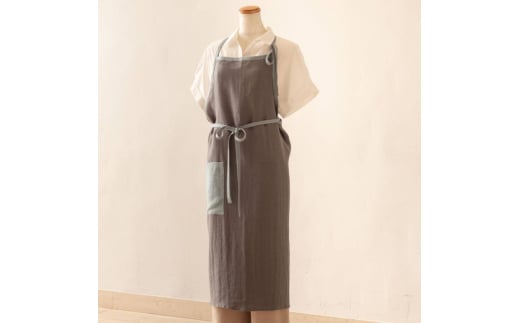 エプロン lithuania linen Apron／リトアニアリネン グレー