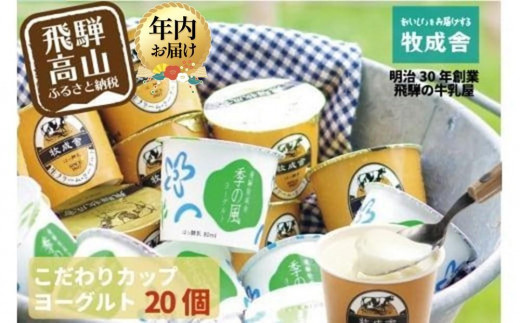 『牧成舎』 飛騨の牛乳屋のこだわりヨーグルト (20個セット) | ヨーグルト 食べ比べ おいしい 牧場 人気 乳製品 飛騨高山 牧成舎 DF013VP